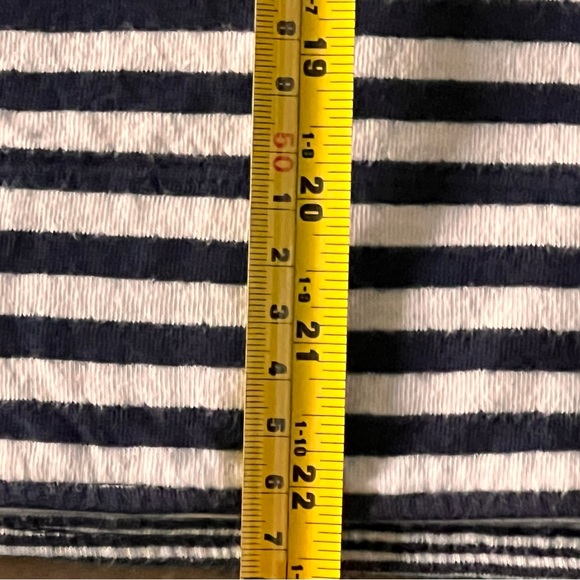 Jigsaw Breton style cotton shirt. Navy and grey stripe, sz S. EUC. - Picture 7 of 8